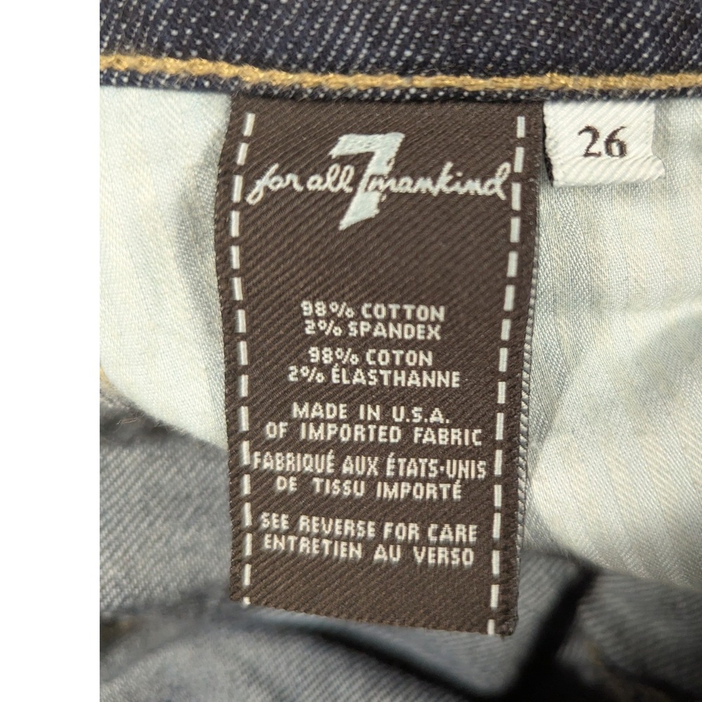 7 For All Mankind Original Bootcut Dark Blue Womens Jeans Size 26 - Picture 7 of 7